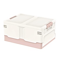 Ящик пластиковый складной белый, дно розовое, 480х360х240 мм в Ухте