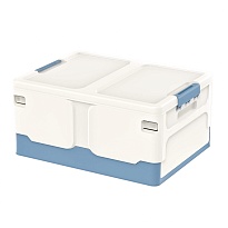 Ящик пластиковый складной белый, дно синее, 480х360х240 мм в Ухте