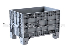 Контейнер iBox сплошной на ножках с пробкой серый в Ухте