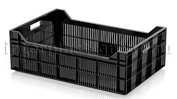 Ящик для овощей, фруктов и ягод перфорированный черный в Ухте Ящик для овощей, фруктов и ягод перфорированный черный в Ухте