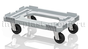 Тележка пластиковая с отверстием без тормозов серая в Ухте