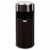Урна с пепельницей 27 л, нержавеющая сталь, черная, LAIMA PROFESSIONAL