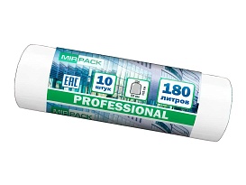 Мешки для мусора 180 л, прозрачные, в рулоне 10 шт., ПВД, 30 мкм, 1100х930 мм, PROFESSIONAL, 180104408 в Ухте