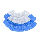 Бахилы бело-синие 1000 шт (500 пар), 48 мкм, двойная подошва, с одной резинкой, Эконом+