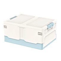 Ящик пластиковый складной белый, дно голубое, 480х360х240 мм в Ухте Ящик пластиковый складной белый, дно голубое, 480х360х240 мм в Ухте