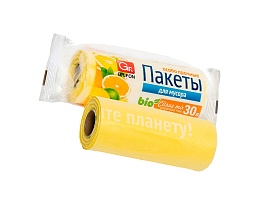 Мешки для мусора 35 л, ароматизированные, желтые, в рулоне 20 шт., ПНД, 12 мкм, 560х530 мм, GRIFON Цитрусовый Микс, 100-033 в Ухте