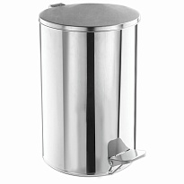 Ведро для мусора с педалью, усиленное, Титан, 20 л, кольцо под мешок, нержавеющая сталь, хром в Ухте
