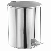 Ведро для мусора с педалью, усиленное, ТИТАН, 7 л, кольцо под мешок, нержавеющая сталь, хром