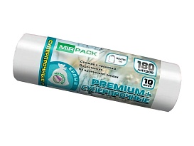 Мешки для мусора 180 л, ароматизированные, белые, в рулоне 10 шт., ПВД, 35 мкм, 1100х930 мм, PREMIUM+, 180105302 в Ухте Мешки для мусора 180 л, ароматизированные, белые, в рулоне 10 шт., ПВД, 35 мкм, 1100х930 мм, PREMIUM+, 180105302 в Ухте