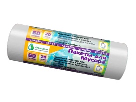 Мешки для мусора 60 л, белые, в рулоне 20 шт., ПНД, 7 мкм, 700х600 мм, MIRPACK Classik, 602052 в Ухте Мешки для мусора 60 л, белые, в рулоне 20 шт., ПНД, 7 мкм, 700х600 мм, MIRPACK Classik, 602052 в Ухте