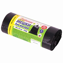 Мешки для мусора 30 л, черные, в рулоне 30 шт., ПНД, 7 мкм, 550х480 мм, Любаша, 608089 в Ухте