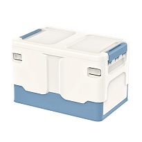 Ящик пластиковый складной белый, дно синее, 370х240х240 мм в Ухте Ящик пластиковый складной белый, дно синее, 370х240х240 мм в Ухте