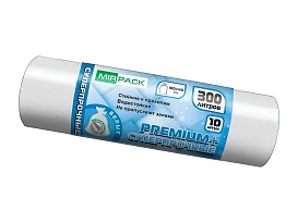 Мешки для мусора 300 л, белые, в рулоне 10 шт., ПВД 70 мкм, 1400х1000 мм, PREMIUM+, 300101602 в Ухте Мешки для мусора 300 л, белые, в рулоне 10 шт., ПВД 70 мкм, 1400х1000 мм, PREMIUM+, 300101602 в Ухте