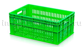 Ящик для молока, мяса, овощей и фруктов большая перфорация дно перфорированное светло-зеленый в Ухте Ящик для молока, мяса, овощей и фруктов большая перфорация дно перфорированное светло-зеленый в Ухте