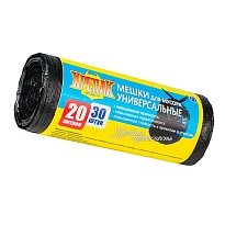 Мешки для мусора 20 л, черные, в рулоне 30 шт., ПНД, 10 мкм, 550х440 мм, Крепак, 4607075710092 в Ухте Мешки для мусора 20 л, черные, в рулоне 30 шт., ПНД, 10 мкм, 550х440 мм, Крепак, 4607075710092 в Ухте