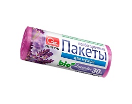 Мешки для мусора 30 л, ароматизированные, Лаванда, сиреневые, в рулоне 20 шт., ПНД, 9 мкм, 560х530 мм, GRIFON Aroma, 101-020 La в Ухте