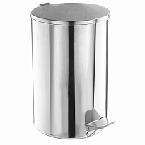 Ведро для мусора с педалью, усиленное, ТИТАН, 10 л, кольцо под мешок, нержавеющая сталь, хром в Ухте
